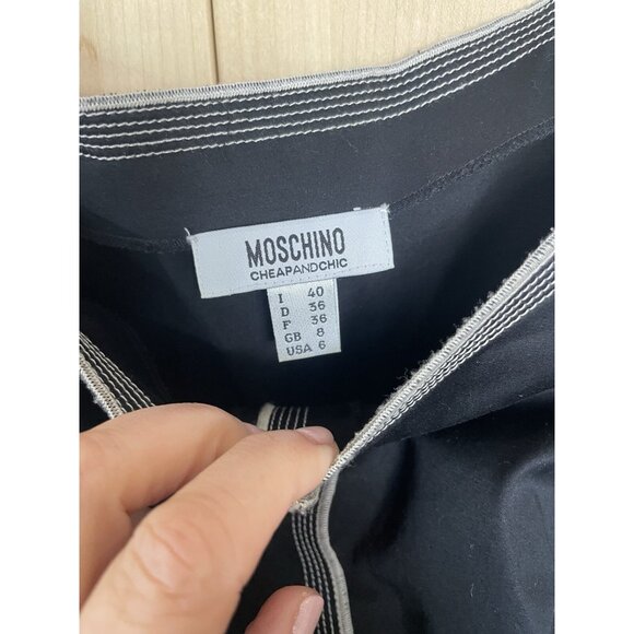 Moschino Cheap & Chic Sleeveless Dress Black Size 6 Career Party Designer Sheath - Picture 4 of 4
